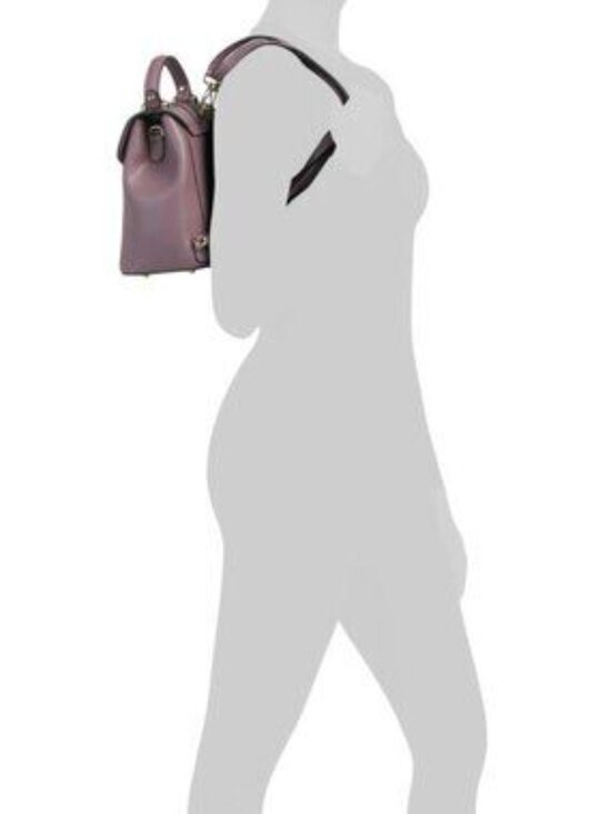 CHEVAL Made In Italy Leather Convertible Backpack With Gold Hardware main image 6